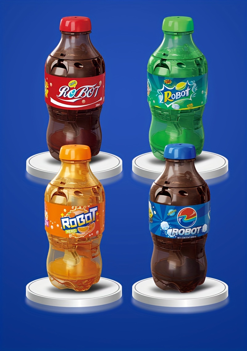 Transformable Soda Can Robot Toy, Interactive Transforming Robot Figures, Durable ABS Material, for Tabletop Display, Ages 14+