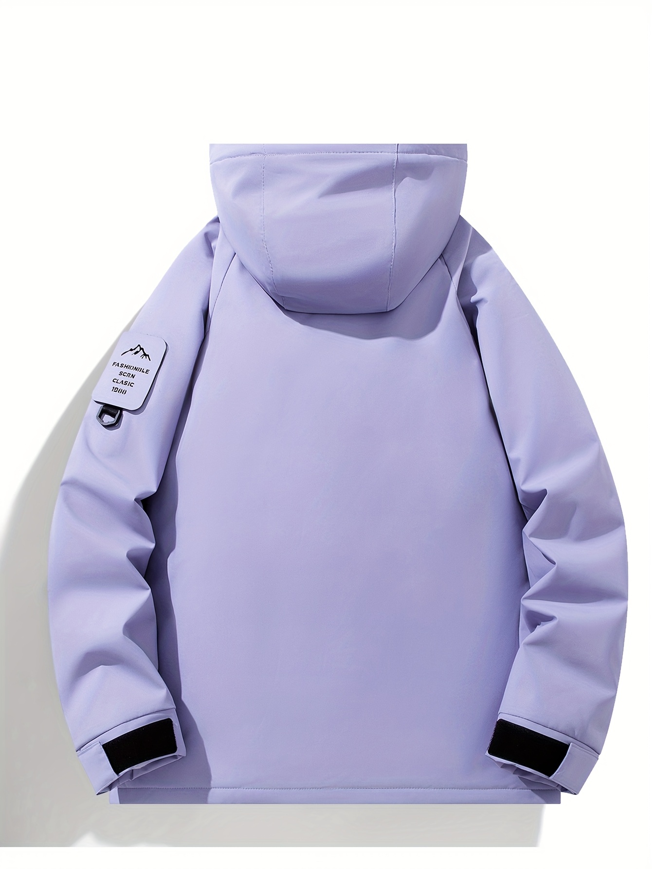 Chamarra de invierno para mujer con capucha, abrigo ligero e impermeable, cierre completo con cremallera, color lavanda para esquiar, senderismo y viajes diarios, tela no elástica lavable a mano, ropa para esquiar, capucha desmontable, bolsillos con cierre - Imagen 6