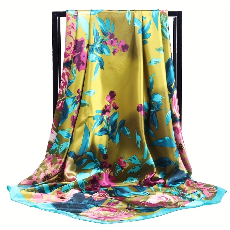 

1pc Polyester For Women, 90x90cm, Printed , For , , Decoration, And Sun , Non-stretch, , No , Seasonal