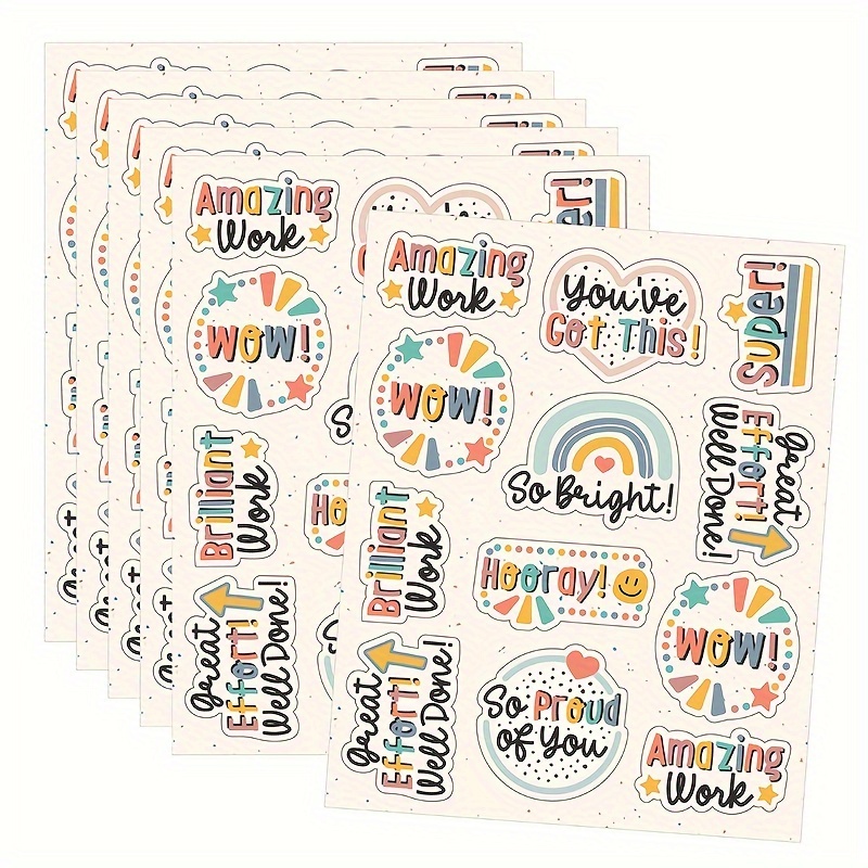 

Encouraging Stickers Pack Of 72 - Motivational Student Reward Stickers For Teachers, Classroom Incentives, Positive Affirmations, English-language School Supplies