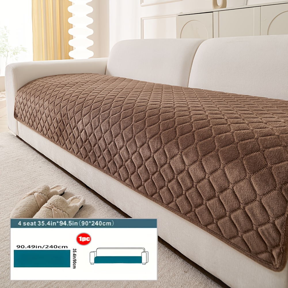 TEMU 1pc Modern Short Plush Sofa Cushion, Technology Technology Embossed Pattern, Universal Anti-slip Bottom Durable Pad, Suitable For All Sofa And