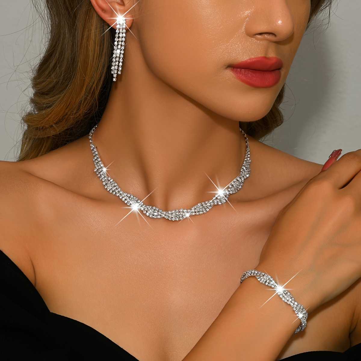 Wavy Curve Multi-Layer Jewellery Set, Unique Style