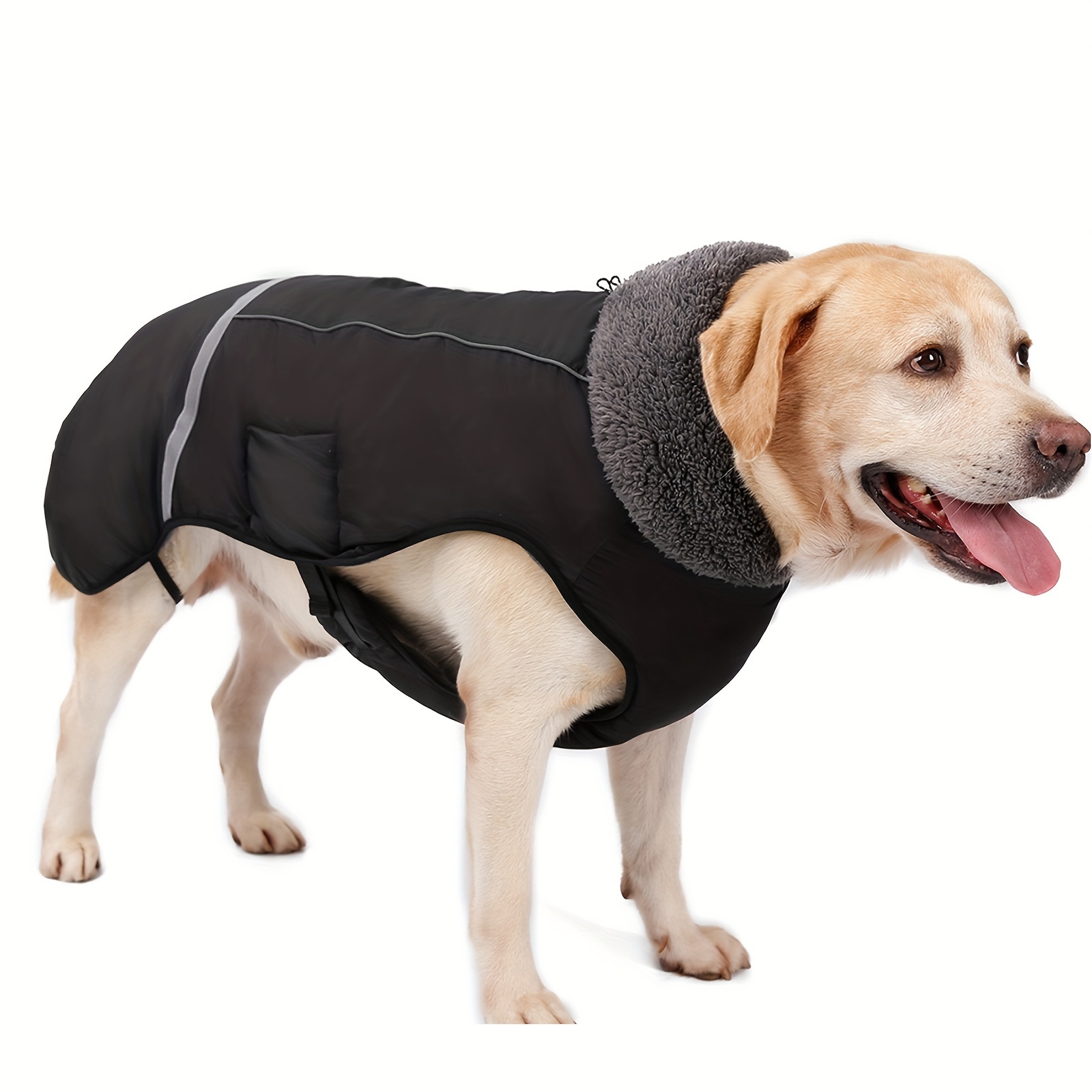 Image of Pet Winter Clothes Windproof Dog Cold Coats-warm Dog Clothes Clothing Jackets For Small Large Medium Girl Boy Outdoor Indoor Activities- Reflective Retro Style Dog Vest Winter Coat