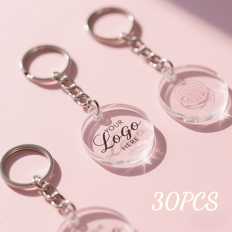 TEMU 2d Flat, 2d Flat Design, Customizable With Photos, Images, Text, And Logos. Round Acrylic Keychain With Key Ring, Used As A Backpack Charm.