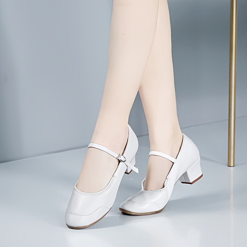 Women'S Modern Dance Shoes Heel, Solid Color, Lightweight, Comfortable,  Breathable, with Microfiber Upper/Inner/Insole, Rubber Sole for Latin, B