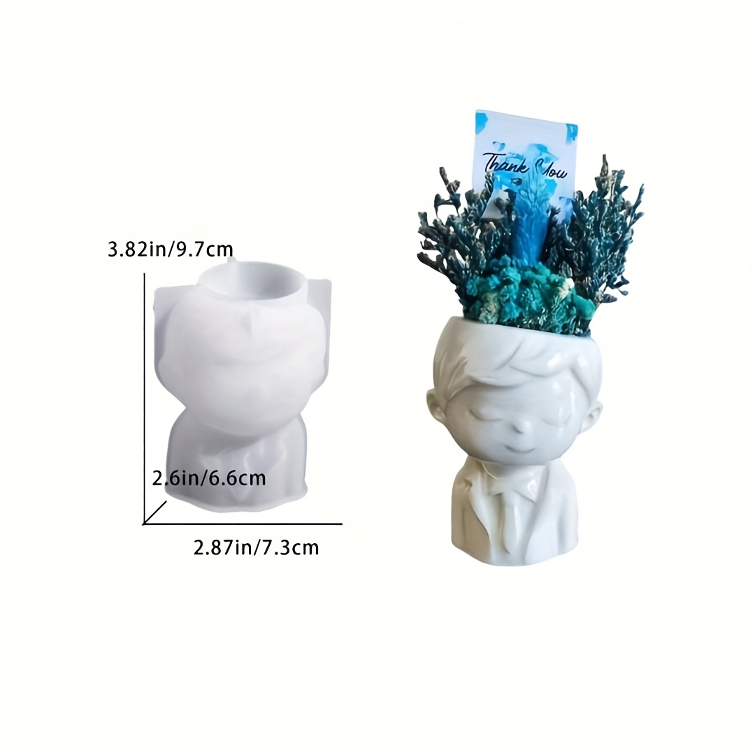 E-shop DIY-Tonform Halbkörper-Figur Junge Mädchen, Aufbewahrung, Blumenarrangement, Zierform für , Tisch-Silikonform für Epoxidharz Gips,