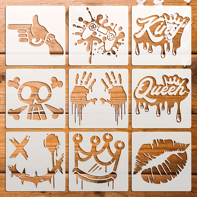 TEMU -style Graffiti Painting Stencils, 5 Inches, Easy To Clean, Durable, And Reusable. Suitable For Skateboard Spray Painting, Home Decoration,