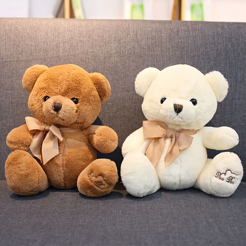 flufihood kawaii   bear plush realistic soft stuffed animal with teddy bear cuddly gift for bedside decor for christmas birthday for home plushies