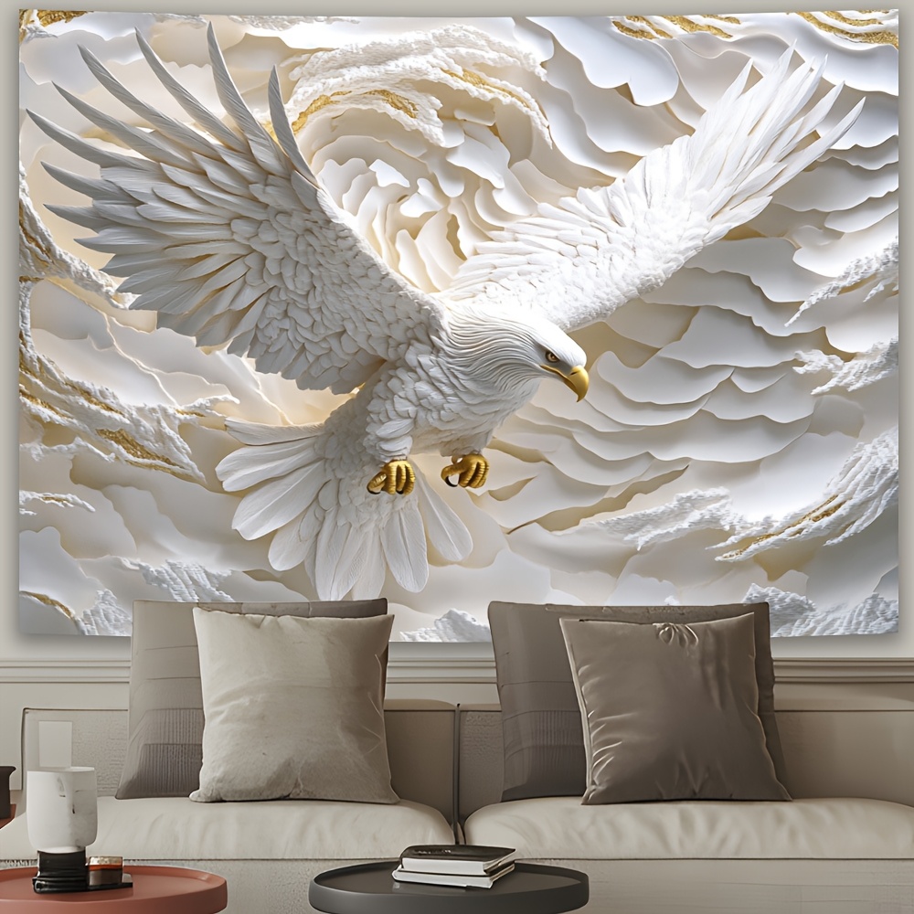 

1pc Style Eagle Wall Tapestry, Polyester Home Decor Backdrop, Studio Photography Background, Room & Living Room Decor, Outdoor Holiday Decoration, No Electricity Needed, Featherless