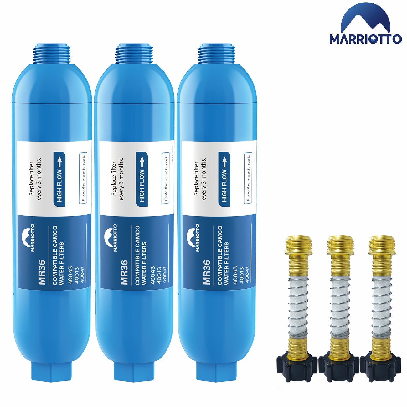 TEMU MARRIOTO Filtre à eau marin en ligne multi-étapes pour VR avec protecteur de tuyau flexible, pour le camping d'assurer une eau potable