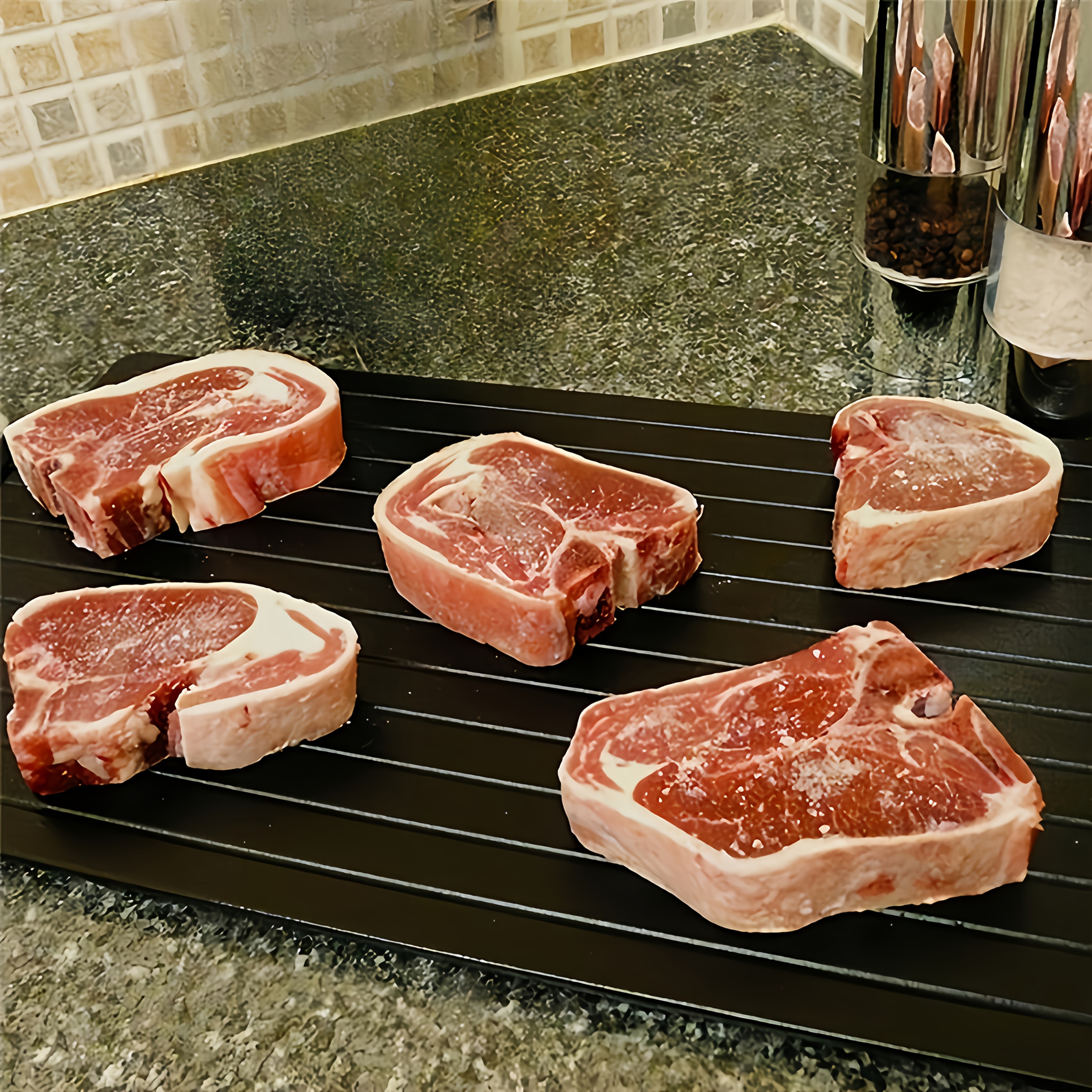 Quick Defrosting Tray for Thawing Frozen Meat and Food, Available in Small, Medium, and Large Sizes