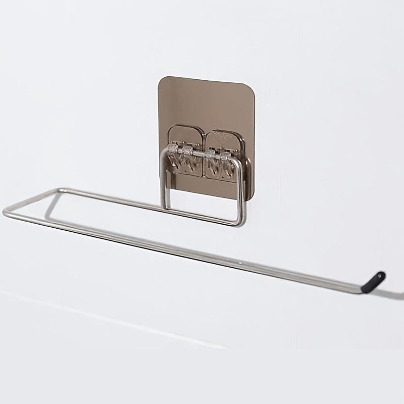 TEMU Porte-rouleau de papier de cuisine, support de rangement pour papier toilette de salle de bain, porte-serviette, crochet adhésif pour armoire