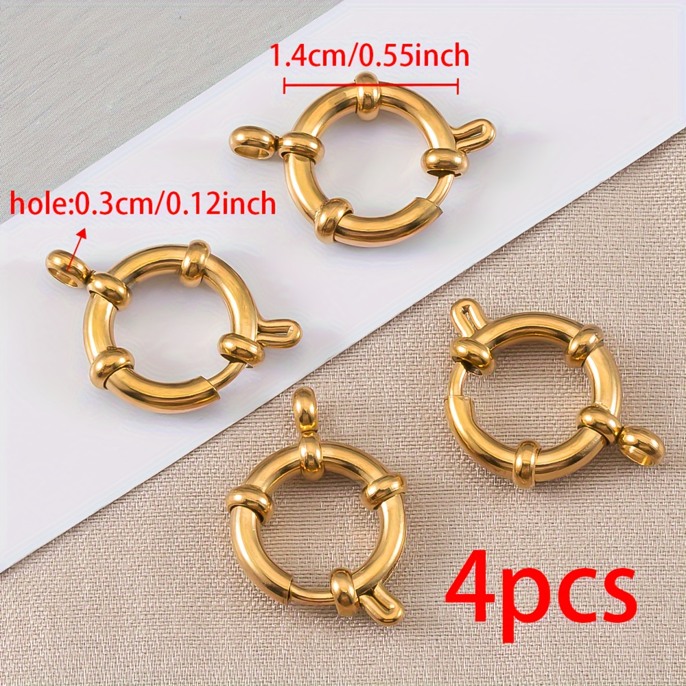 Image of 4pcs Common Stainless Steel Sailor Knot 8-shaped Spring Hook Jewelry Clasp For Necklace Bracelet Jewelry Making Additions Materials