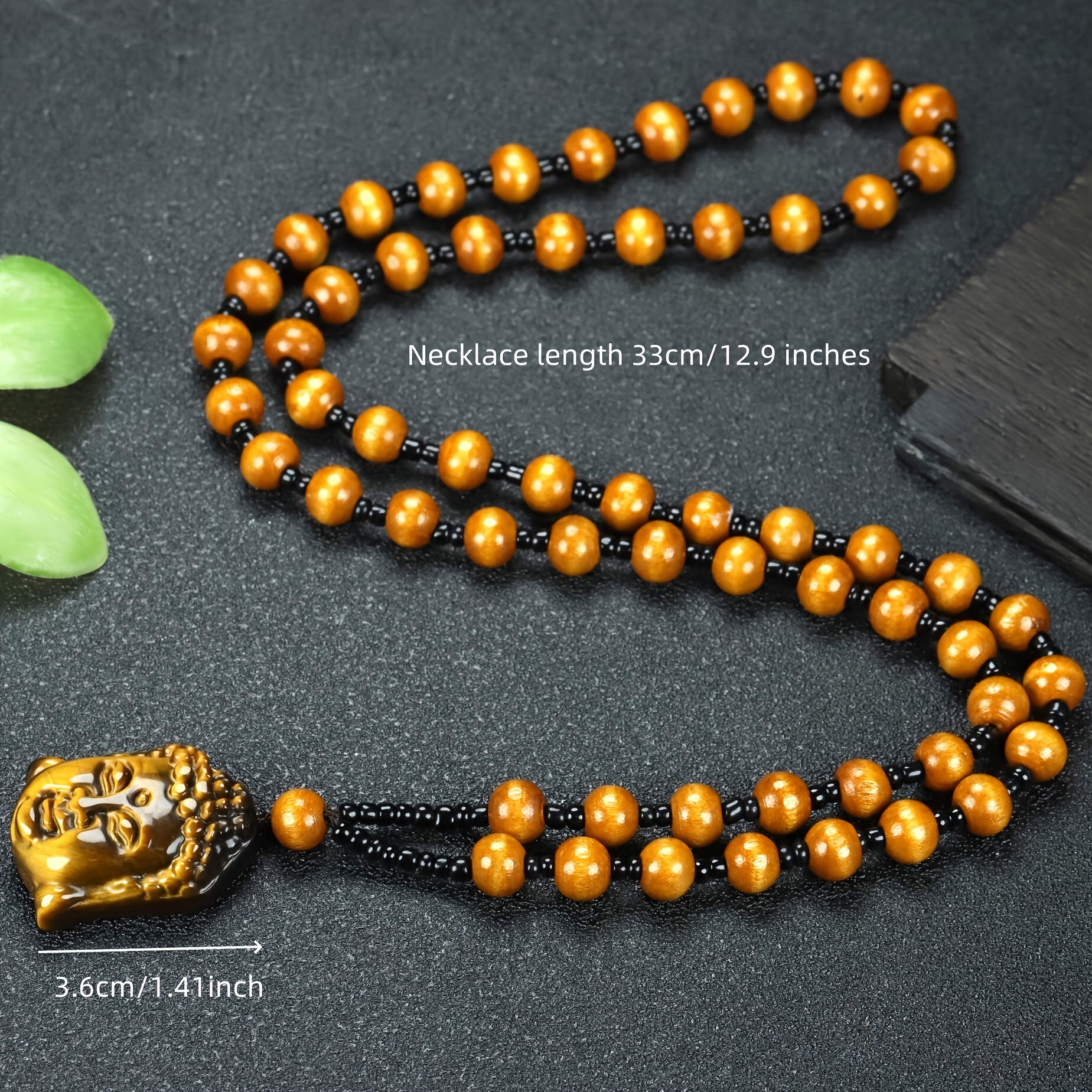 Natural Tiger Eye Stone Character Pendant Necklace