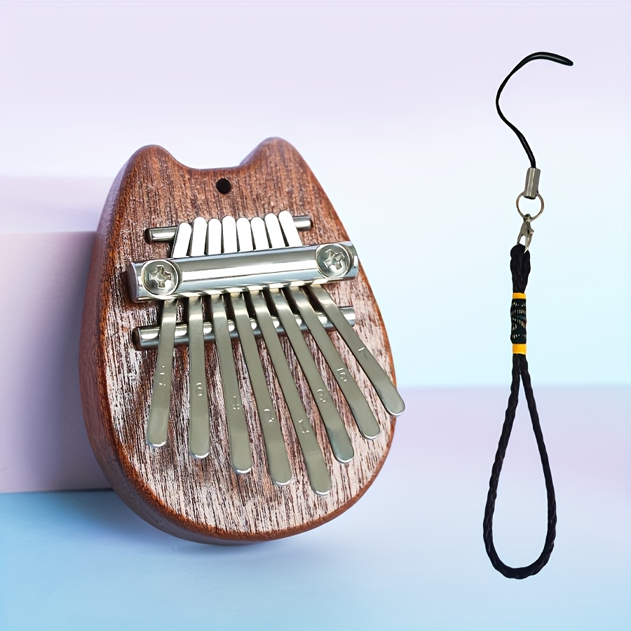 TEMU 8-key Cat Mini Kalimba, Exquisite Finger Thumb Piano Music Accessory Pendant Gift