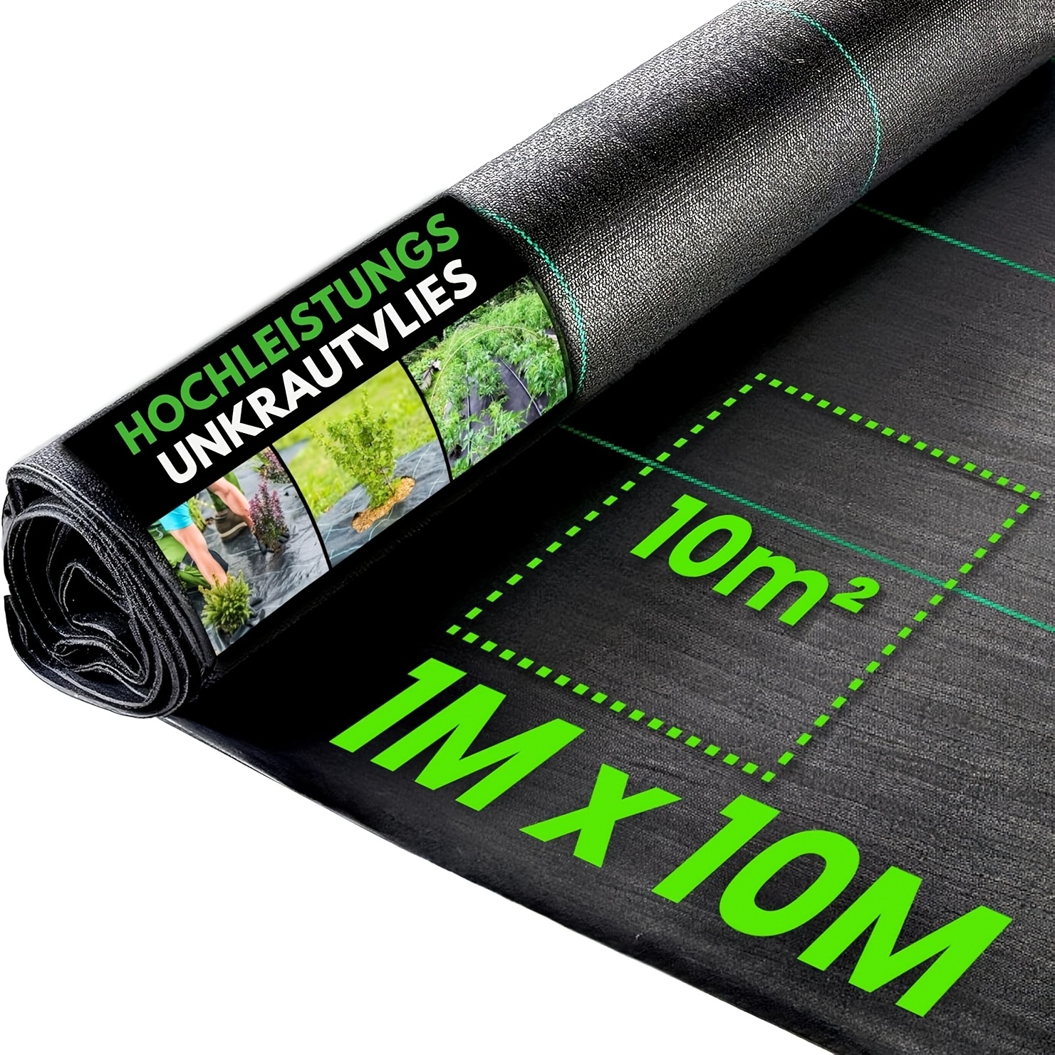Image of 1m/2m X 10m Weed Control Fabric (permeable), Suitable For Gardens, Flowerbeds, Sandpits, And Ground Weed Prevention. Water-permeable, 60g/m²