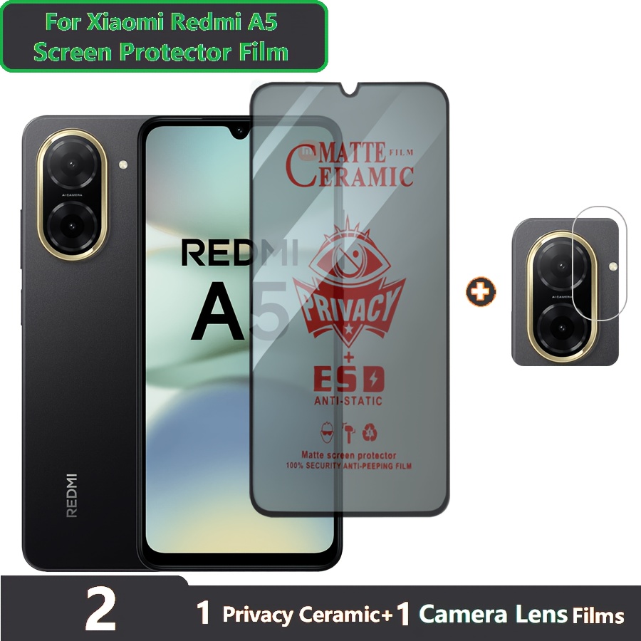 TEMU 2-in-1 Lens Film And Phone Screen For Xiaomi Redmi A5 Privacy Glass Film, Phone Protector, Redmi A5 Phone Screen Protector, Phone Display Screen