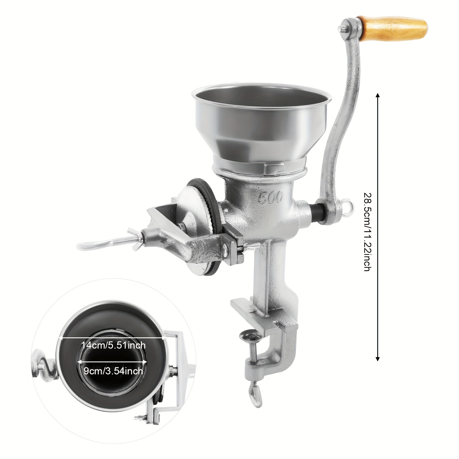 TEMU Manual Grain Grinder, Hand Crank Grain Grinding Tool, Manual Grain Grinder Machine With A Clamp Suitable For Households, Restaurants