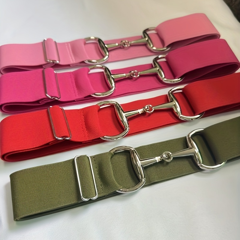 

No Show Stretchable Adjustable Elastic Waist Belt Metal Buckle Fashion Apparel Accessories For Women