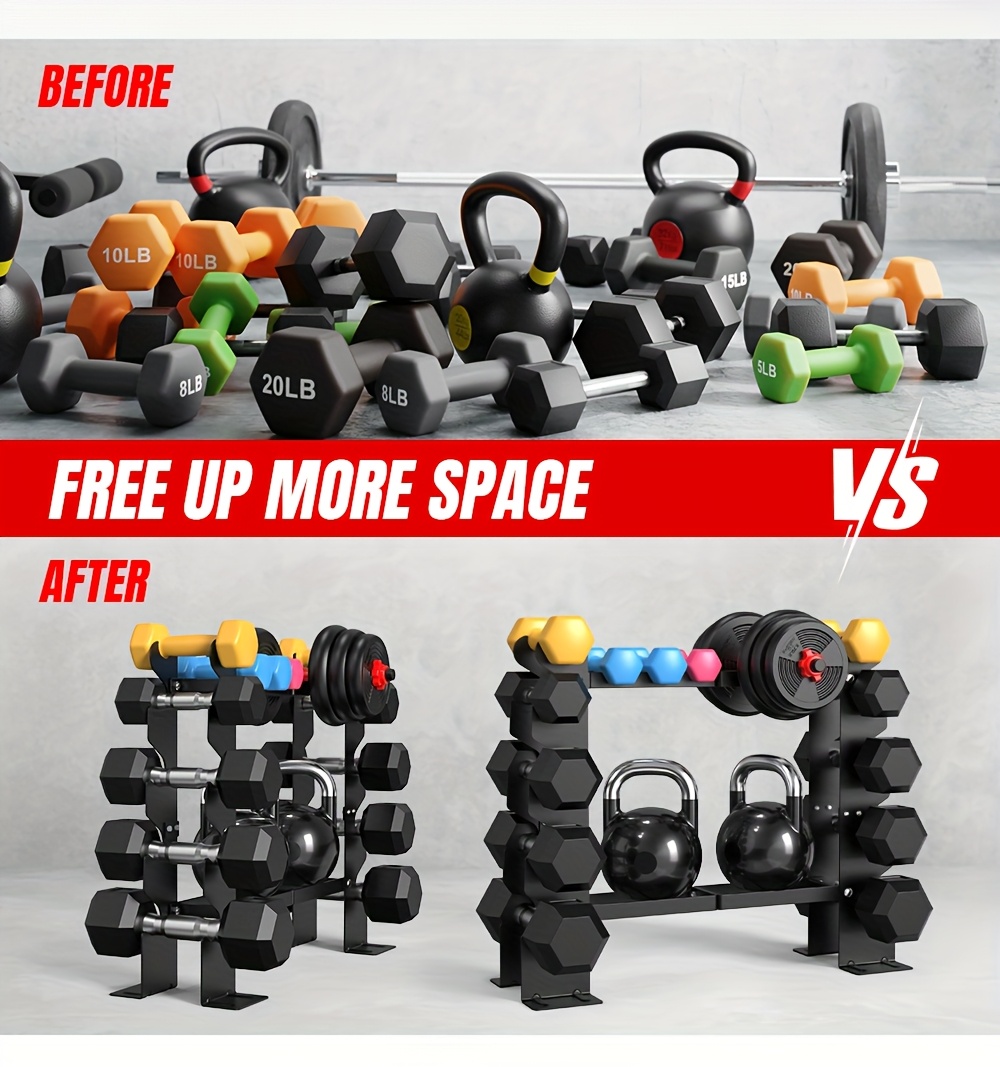 Dumbbell storage rack holding a lot of dumbbells sold by 100 Spartans