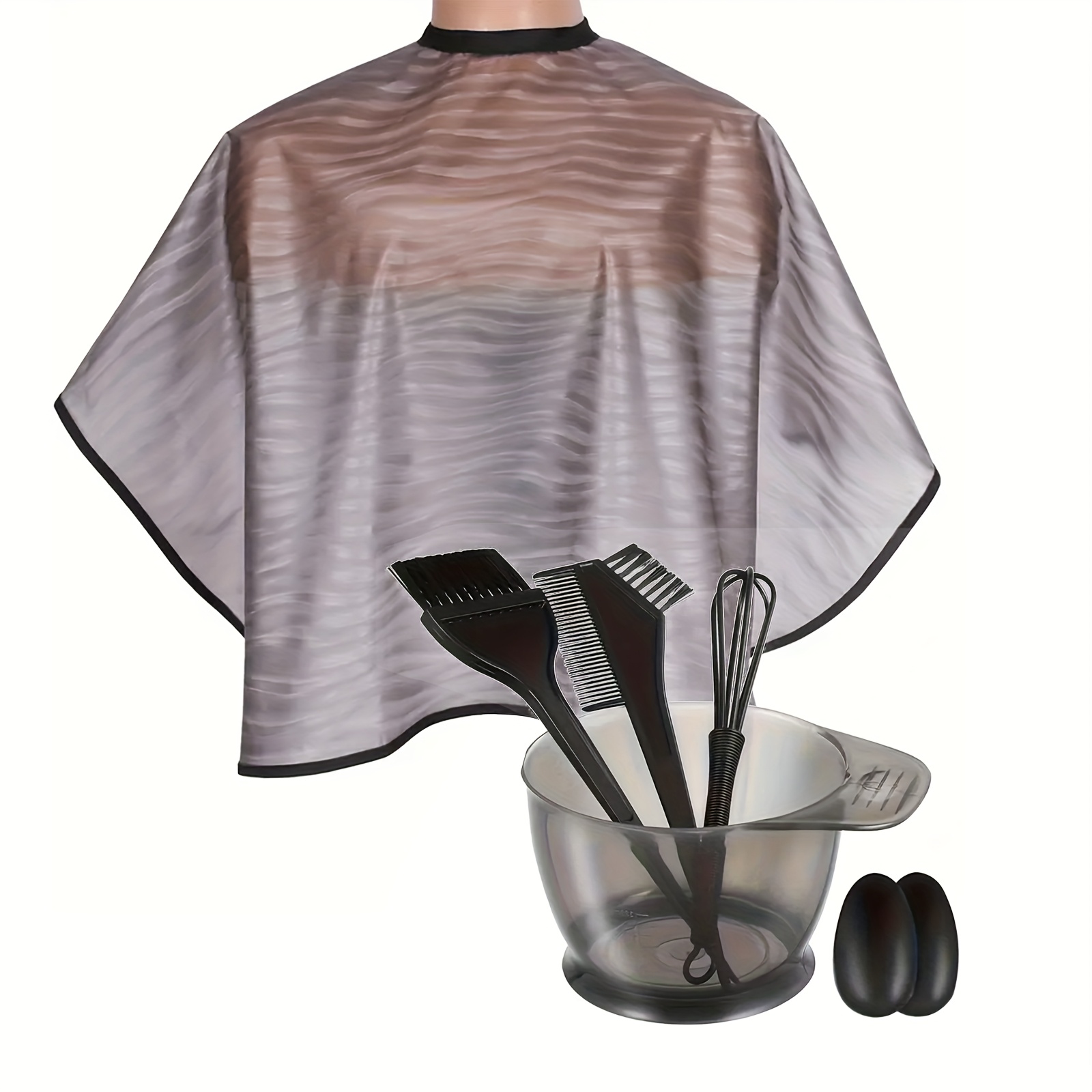 Image of 7-in-1 Professional Hairdressing Tool Set | Dyeing Bowl With Ergonomic Comb | Salon-level 6pcs Type Compatible Ear Caps For Hairdresser And Barber, Christmas Valentine's Day Gift