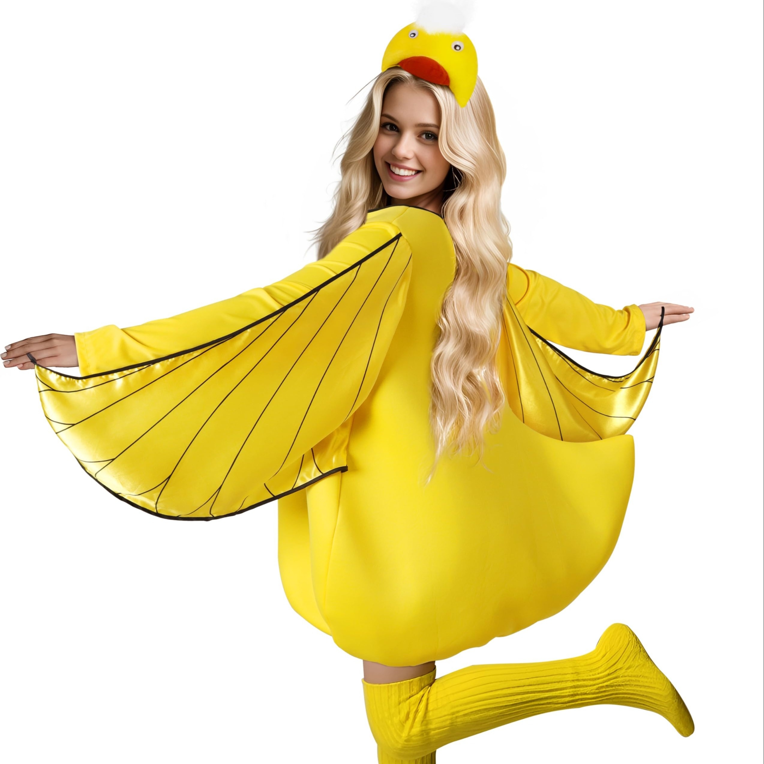 

Duck Costume Jumpsuit Costume Adult Unisex, Women Halloween With Animal Headband, Suitable For Role Playing, Stage Performance, Halloween Party Supplies, Christmas And New Year Gifts.