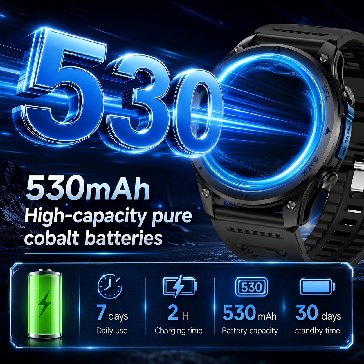 Men's Outdoor Smartwatch with GPS and Compass Function