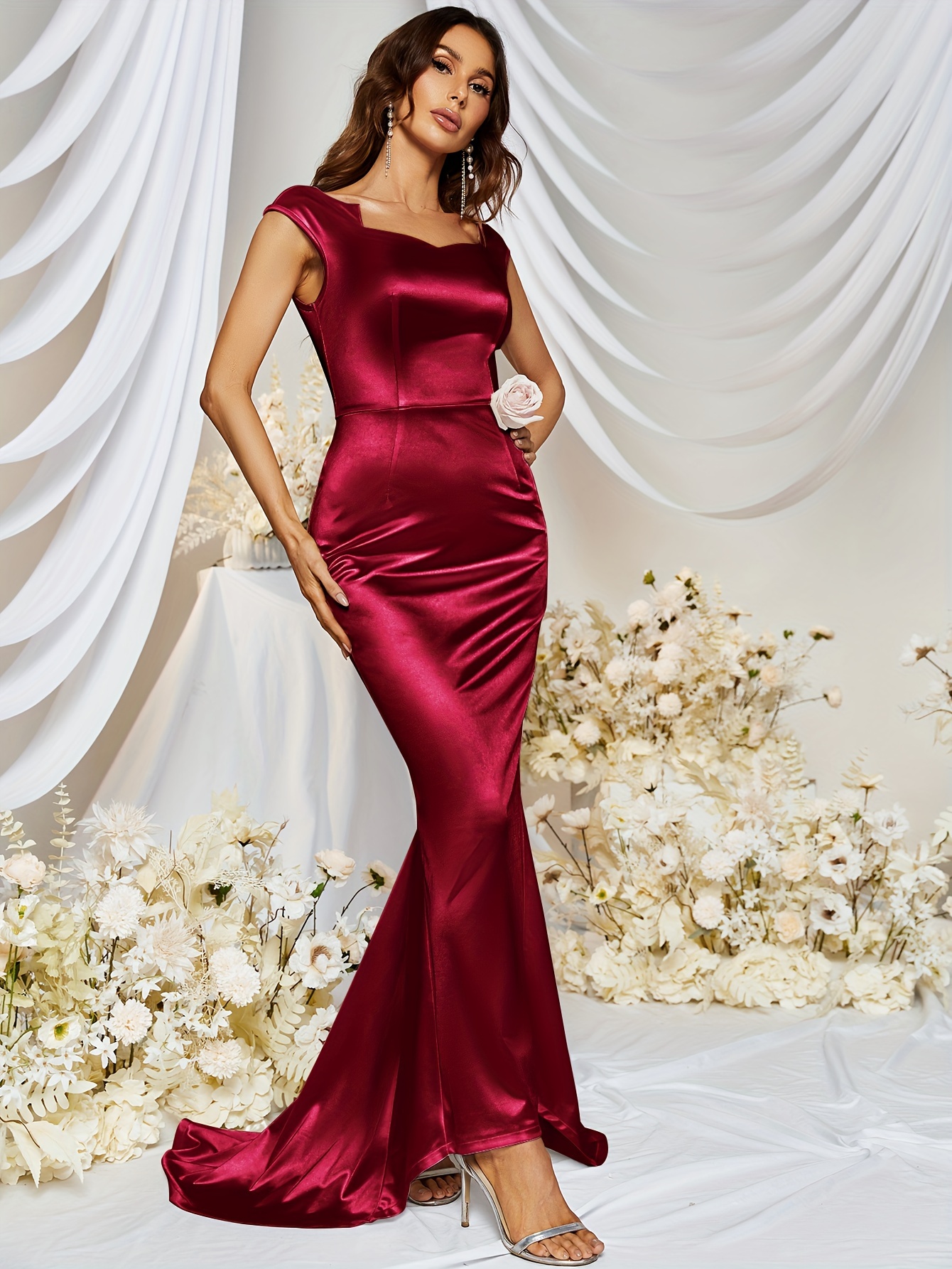 vintage 1950s mermaid hem satin bridesmaid dress - Temu Germany