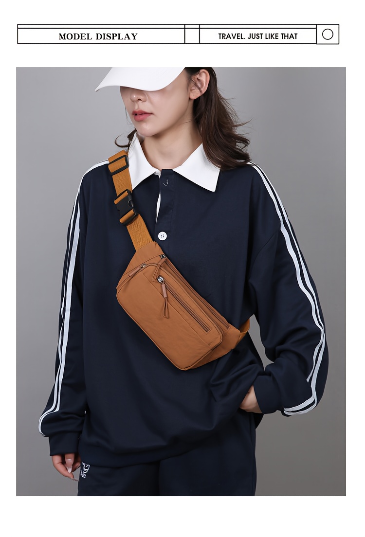 Unisex midjeväska i canvas med justerbar rem för resor_voghion.com