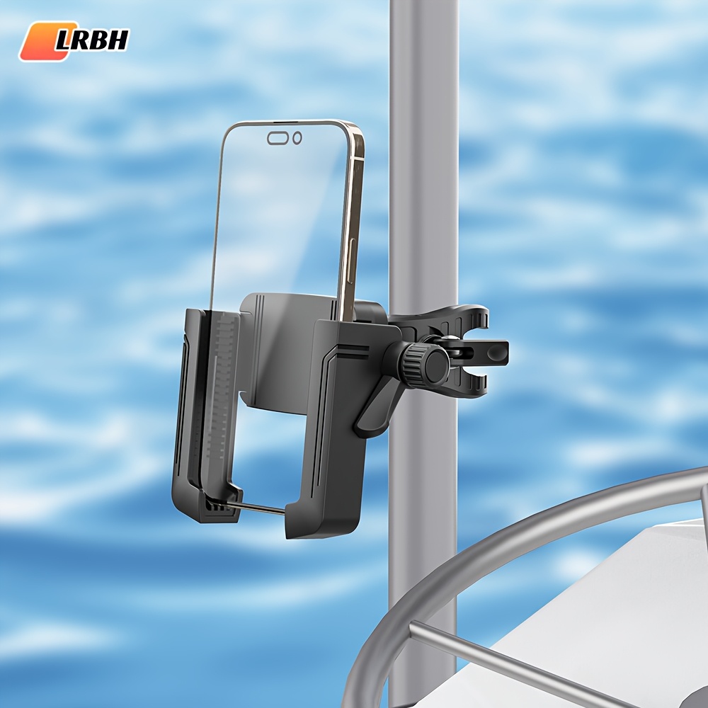 TEMU Lrbh Boat Phone Holder: Universal 360 Degree Rotating Marine Mount With Precision-adjustable Clamp - Compatible With For All Smartphones For