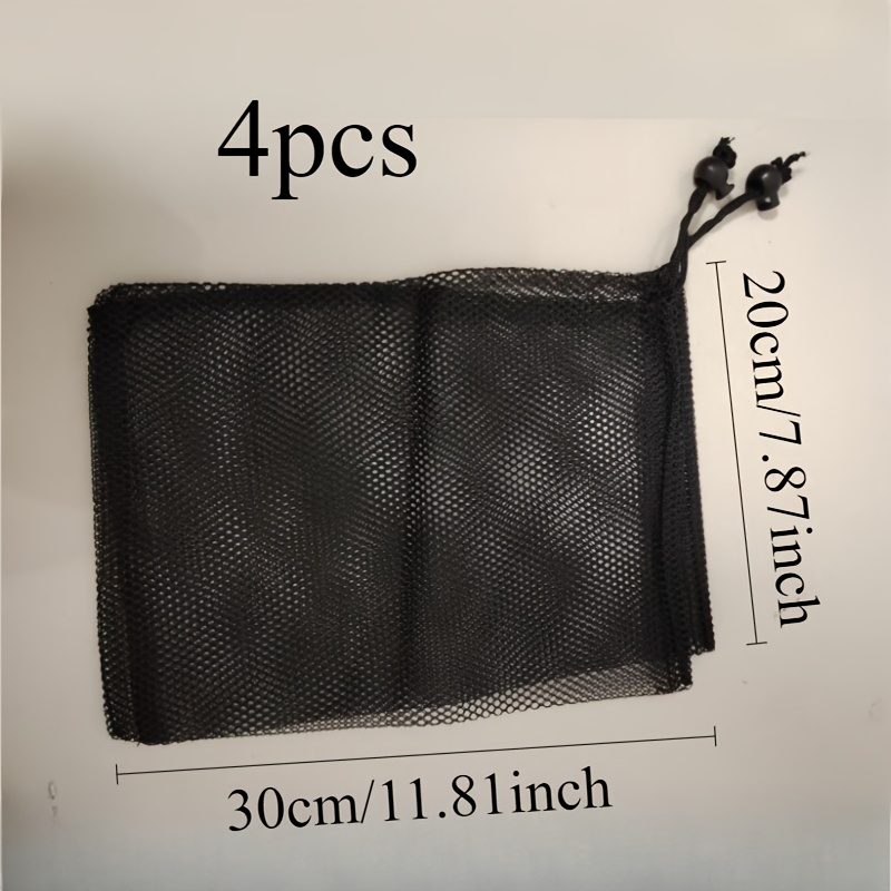 Set Of 4 Large Filter Bags For Fish Pond Pumps - Made From Sturdy Nylon Mesh With A Drawstring, Ideal For Water Pump Filtration And Garden Pond Use