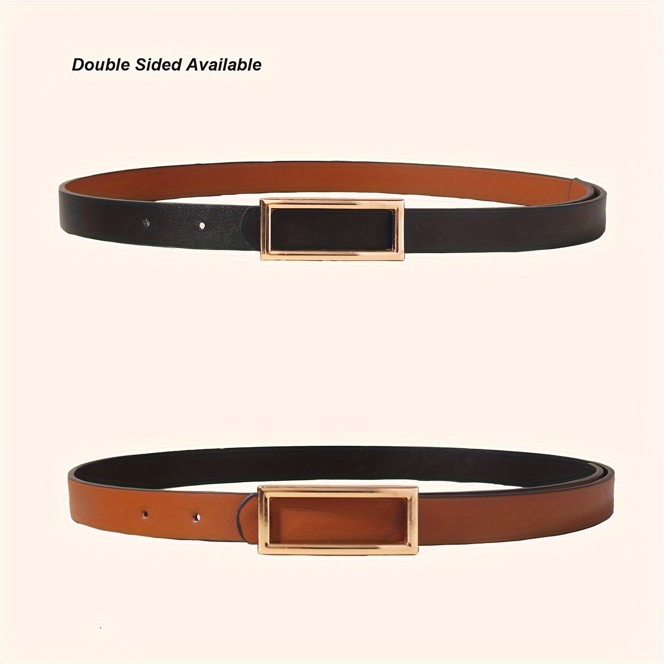 TEMU Women Reversible Pu Leather Belts For Jeans Pants Dresses Ladies Fashion Belts