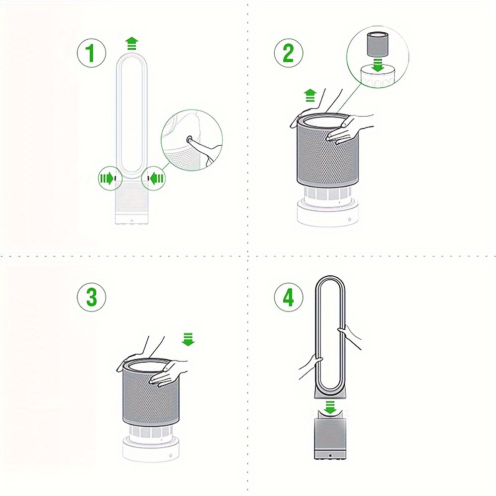 Dyson Hava Arıtıcıları için Premium HEPA Filtre Yedek Parçası - TP00/TP01/TP02/TP03/BP01/AM11 Modelleriyle Uyumlu, İç Mekan Hava Kalitesini Artırır