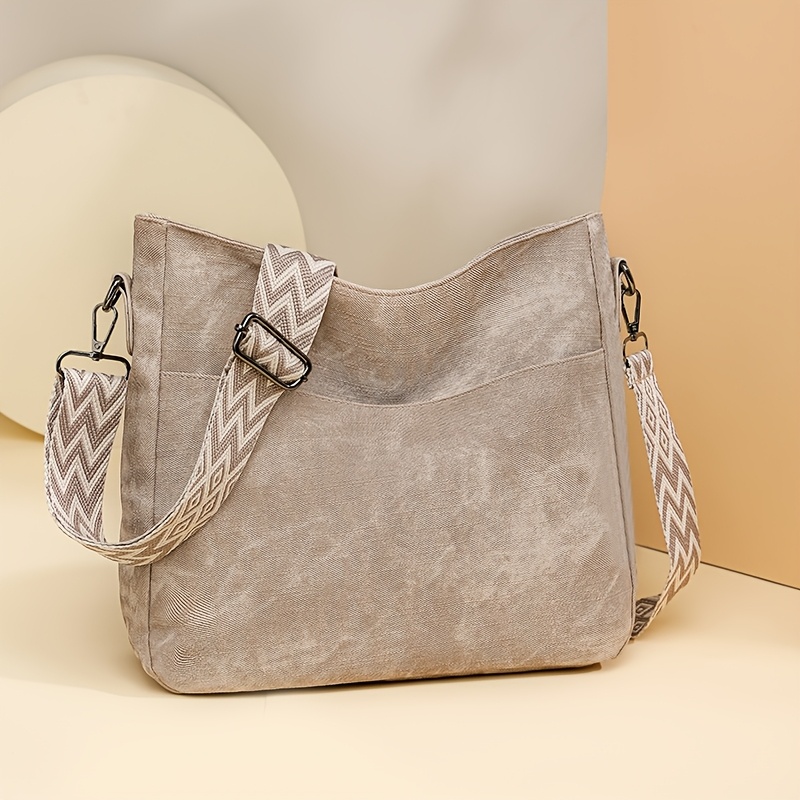 Image of 2026 New Lazy Style Tote Bag Commuter All-match Wide Strap Shoulder Bag, Ultra-large Capacity, Feel Fabric