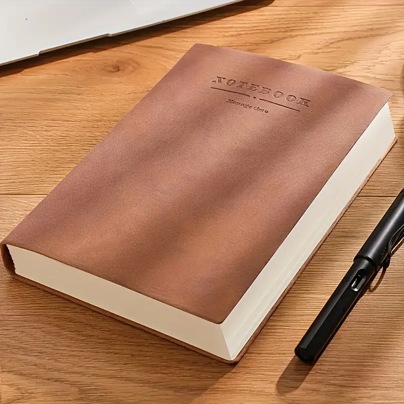 extra thick a5 soft leather notebook with bookmark vintage grid pages durable cover for business meetings and academic use professional writing grid diary flexible notebook notebook for work details 7