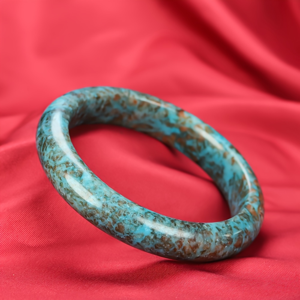 Unisex Raw Green Natural Stone Bangle, Couple Matching Gift