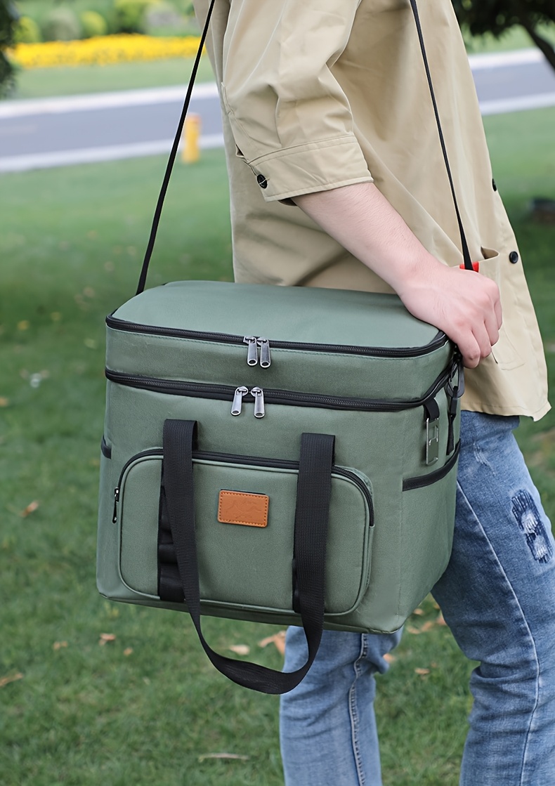 23L Outdoor Fresh-Keeping Ice Pack, Double-Layer Large Capacity Camping Picnic Bag, Portable Travel Insulation Bag, Oxford Fabric, High Quality, Mixed Colors, Perfect for Easter, Women’s Day, Valentine’s Day, Mother’s Day, Independence Day