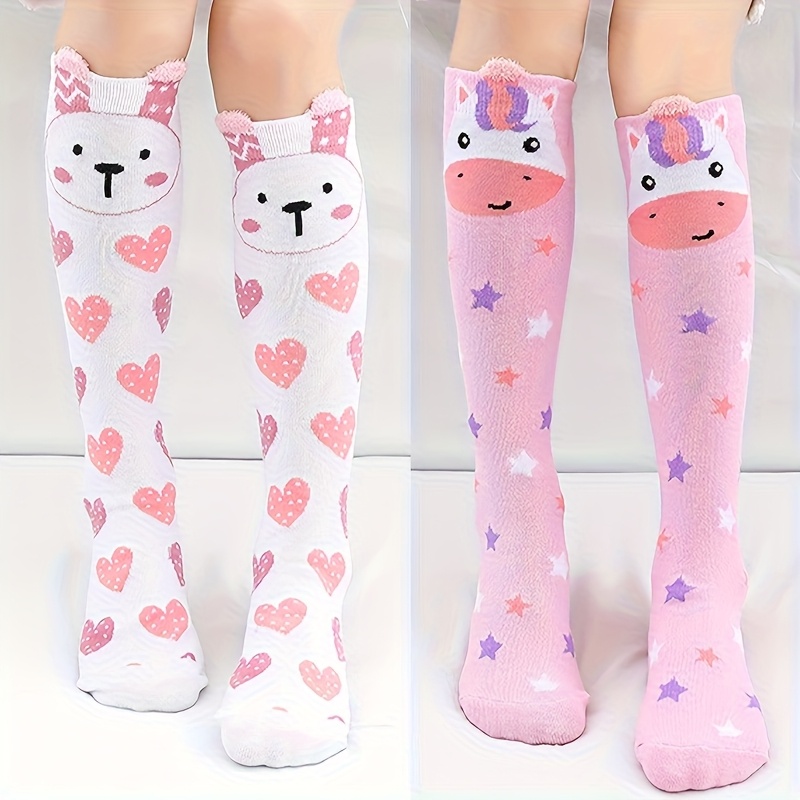 Image of Of Cute Knee Socks, Girls Soft And Comfortable Knee Calf Socks, Suitable For Casual Daily Life