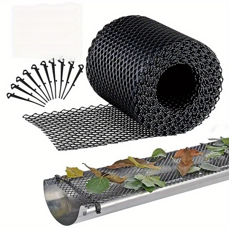 E-shop Schwerlast-Kunststoff-Dachrinnen-Blattfilter-System - 7"x26,2ft (18cm x 8m) Großes verstopfungsresistentes Maschendrahtgitter, einfache