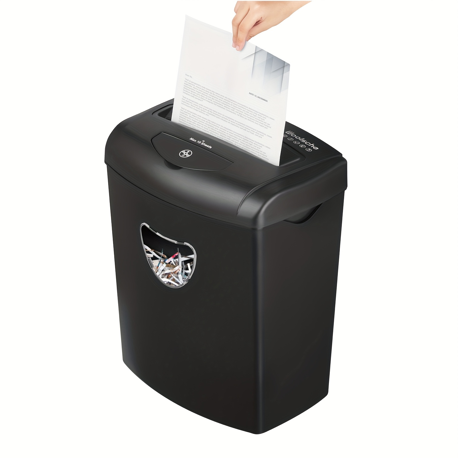 Image of Heavy-duty Paper Designed For Home Use, Of Cutting 12 Sheets , Featuring A Large 5.55-gallon Bin, Level P-4, Suitable For Shredding Paper, Credit Cards, And Cds