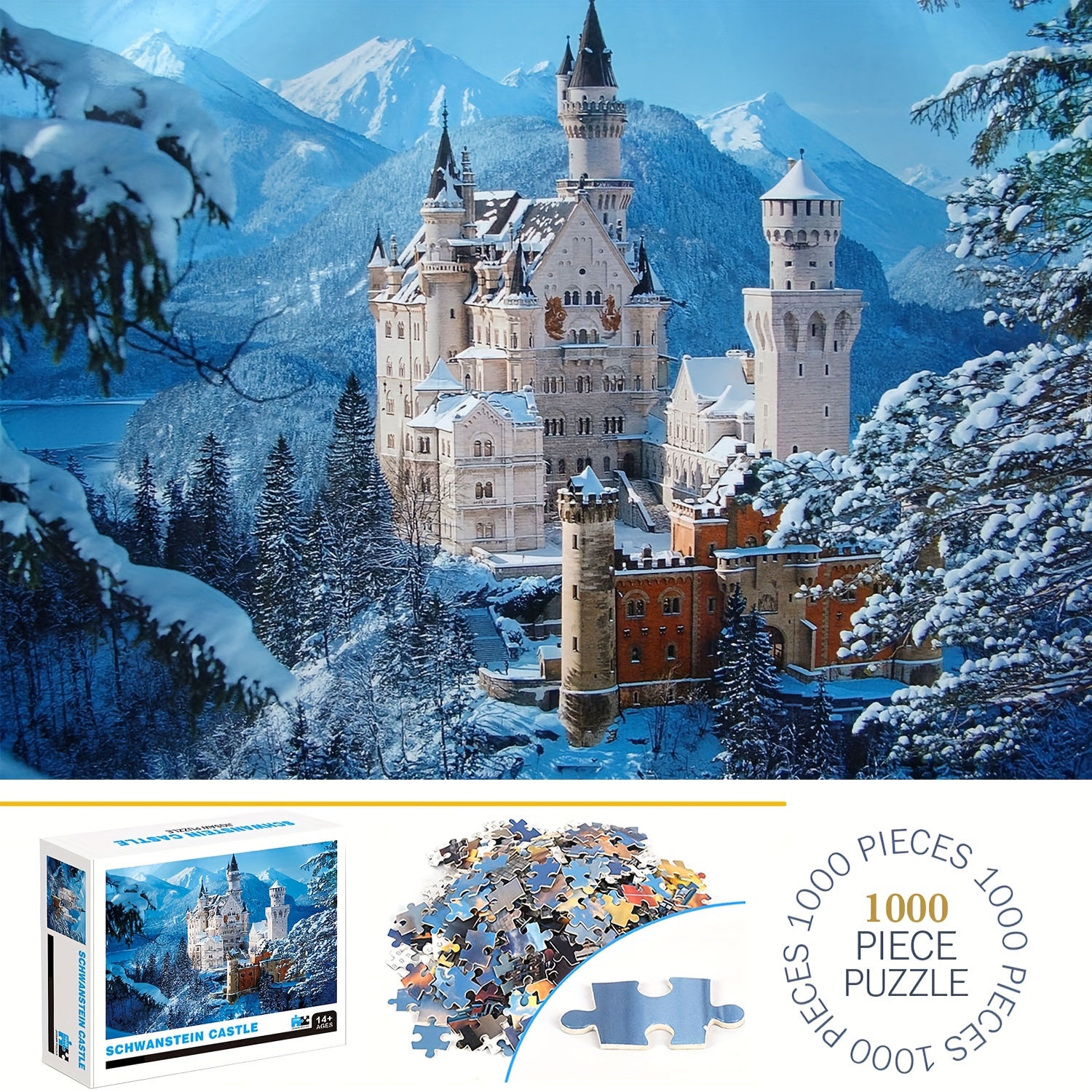 

1000pcs Castle Puzzles, Thick And Durable Seamless Jigsaw Puzzles For Adults, Educational Puzzle Game, Birthday Gift Holiday Gift