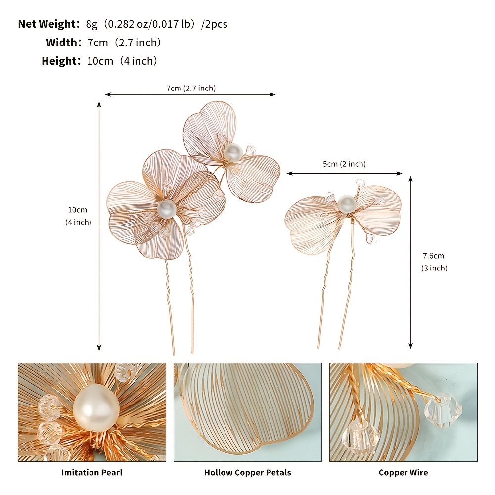 2pcs Bridal Wedding Headpiece Hair Accessories Clips
