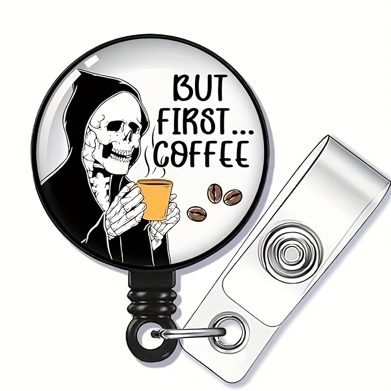 Zbcfscsb Need Coffee Funny Shaped Badge Reel Holder Metal - Temu
