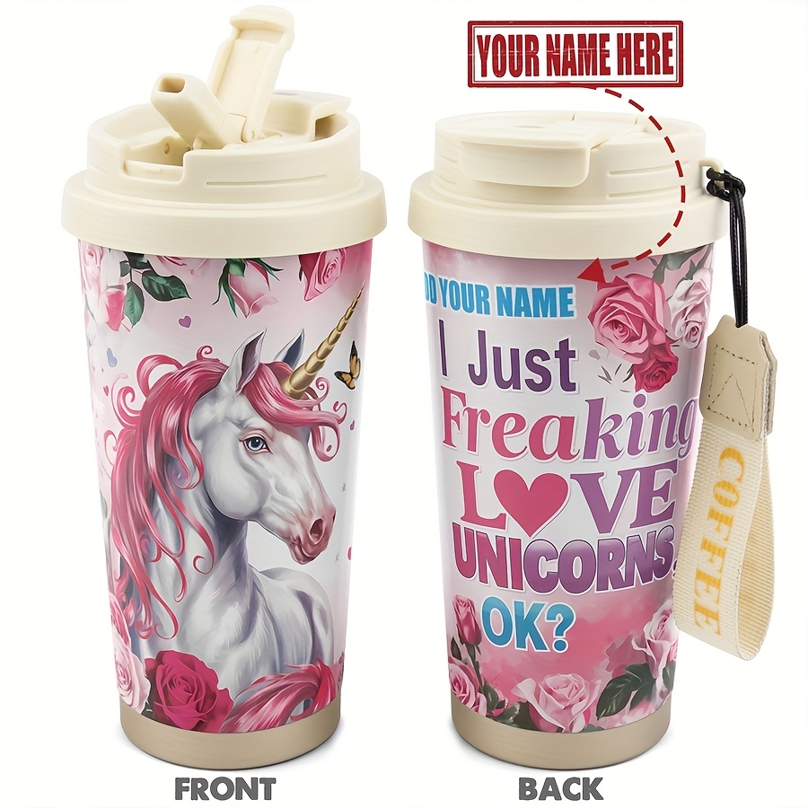 

1pc, Personalized 17oz With Lid – Unicorn, Custom Name Stainless Cup, Insulated And , Gift For Any Occasion: Birthdays, Holidays, Or Special Moments For Family, Friends, Teachers, Or Coworkers