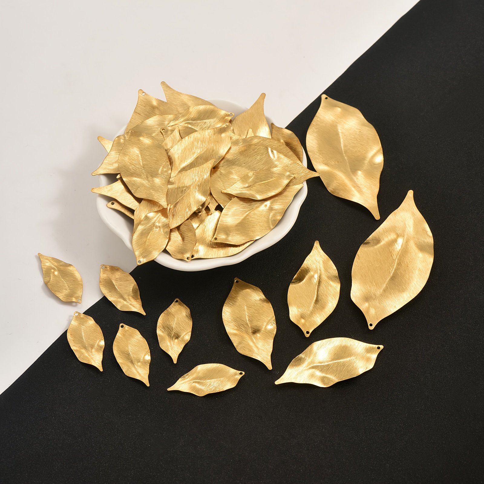 6pcs Original Brass DIY Jewelry Accessories, Leaf Pendants