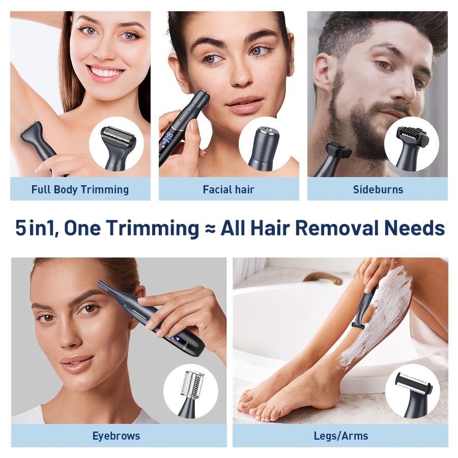 A Set Of 5 Bikini Electric Shavers For Women, Suitable For Bikini Area, Underarms, Legs, , And Face, Supporting Usb Charging, Portable And Durable, Making It An Gift For Women And Men