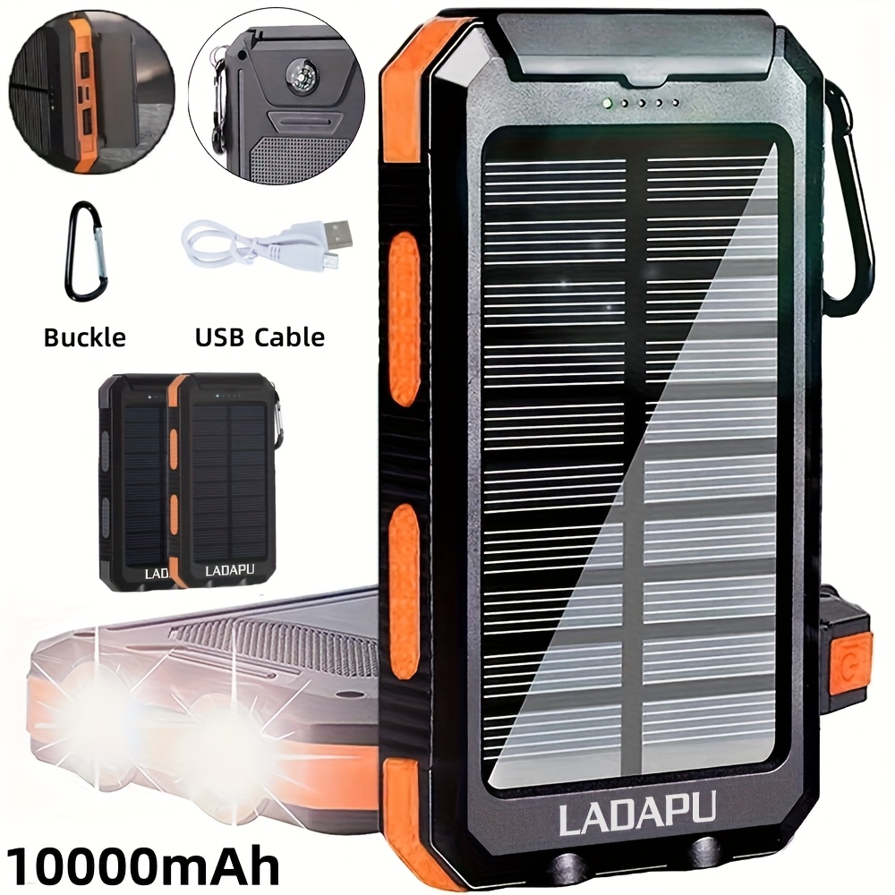 10000mah 5v2a fast charging multifunctional solar panel power bank