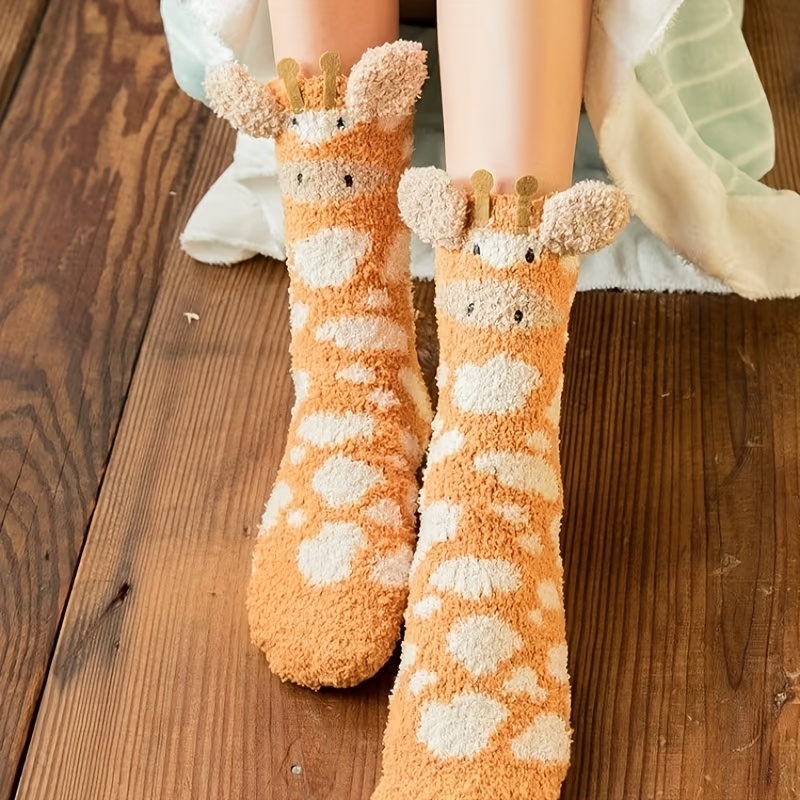 TEMU Chausons-chaussons de sol en polaire pour femme avec - Chauds pour l'hiver, adaptés pour dormir, lavables en machine, douillets pour résidence ,