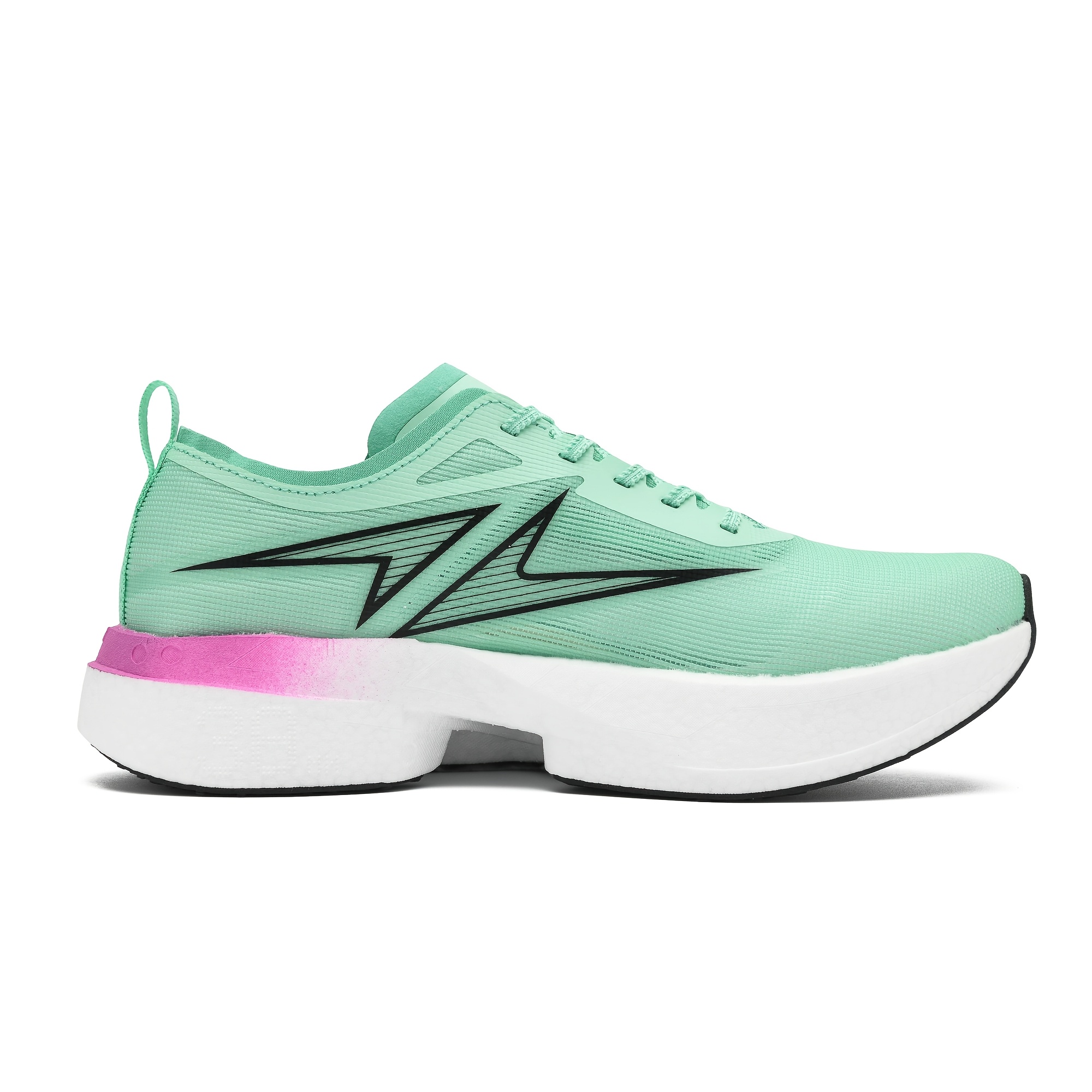 New Men'S Professional Carbon Plate Running Shoes, Breathable Toe Design, All-Season Performance Sneakers for Gym, Jogging, Everyday Wear – Geometric Style, Low Top, Lace-Up, Stable Fit, Ideal for Training, Hiking, Outdoor Activities