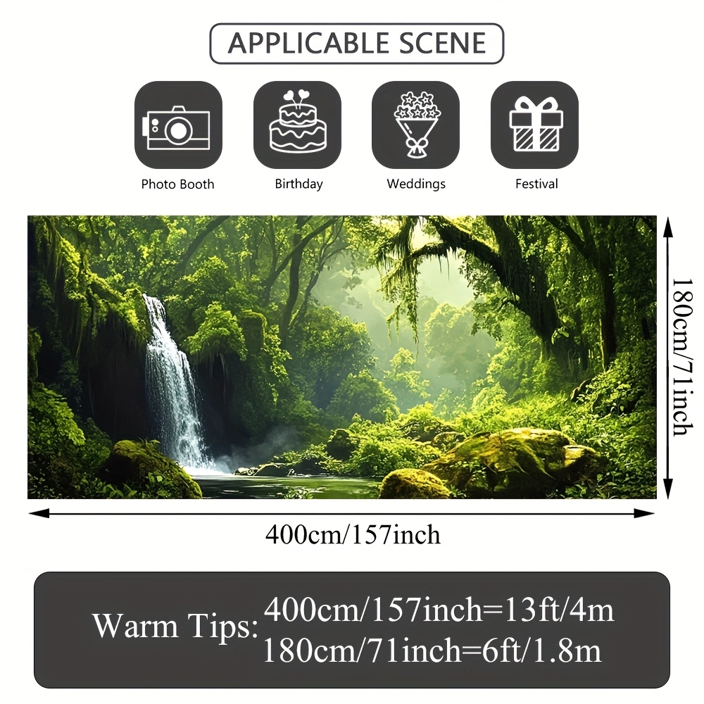 E-shop 2D Flachdruck Lebendiger Forestc Garagentor-Banner, Leichte Außendekoration aus Stoff für Frühlingspartys und Feiern